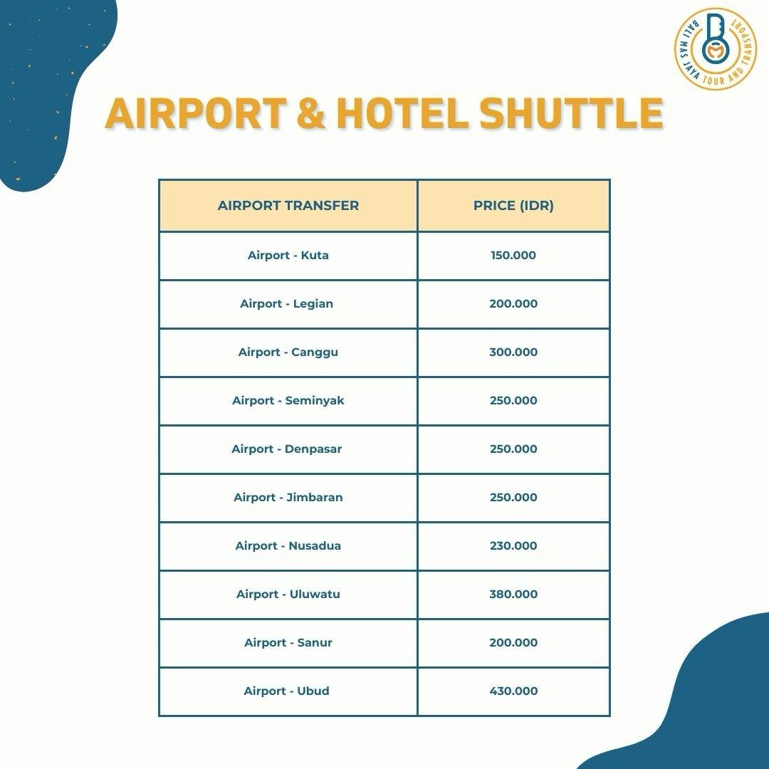 Airport & Shuttle | Bali Mas Jaya Tour